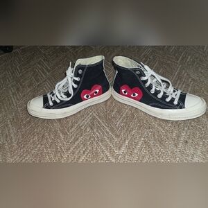 Black and Red Kids High-Top Sneakers
